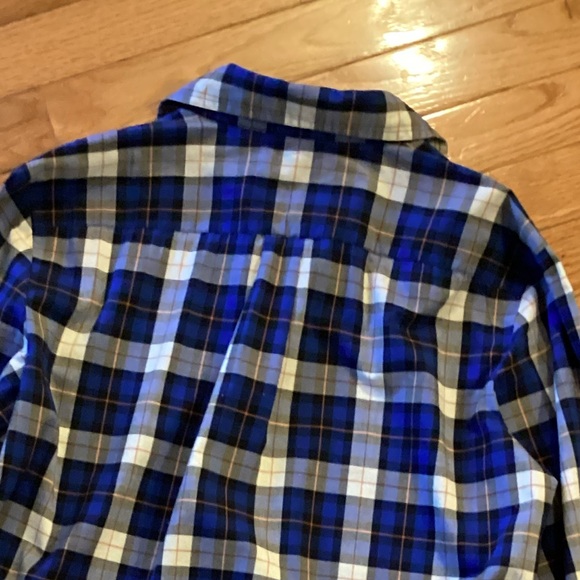 NEW BANANA REPUBLIC SOFT WASH CLASSIC BUTTON DOWN SHIRT - BEAUTIFUL BLUE PLAID - Picture 7 of 9
